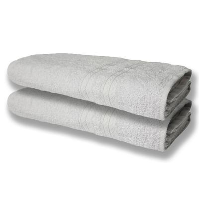 4 Toalhas Super Felpudas Grande E Grossa Algodão 80x150 Itália Soft Beka - Branco/cinza