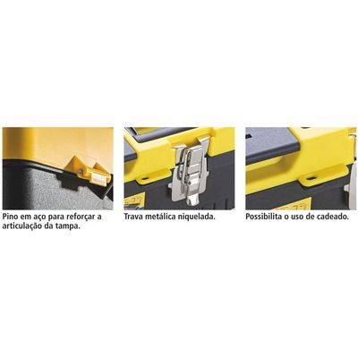 Caixa Plastica para Ferramentas 20" Tramontina com Bandeja Removivel e Travas Metalicas