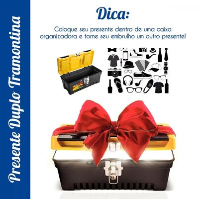 Caixa Plastica para Ferramentas 20" Tramontina com Bandeja Removivel e Travas Metalicas