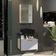 Conjunto Gabinete Urbe 60cm Madeirado Cinza Tampo Preto Cuba Preto