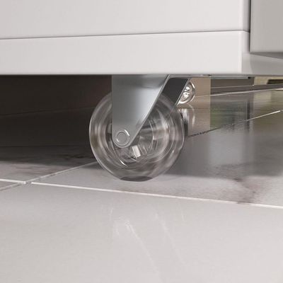 Conjunto De Gabinete Banheiro Creta 80cm (gabinete+cuba+espelheira) Branco Cinza