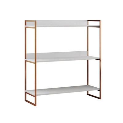 Aparador Industrial 3 Prateleiras Córdoba 95cm Cobre E Branco