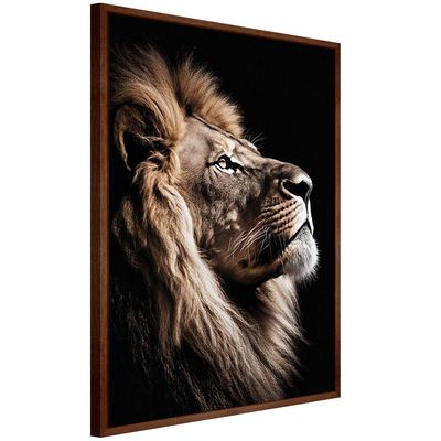 Quadro Decorativo Leão Da Fé Moldura Madeira Cx Alta 40x60