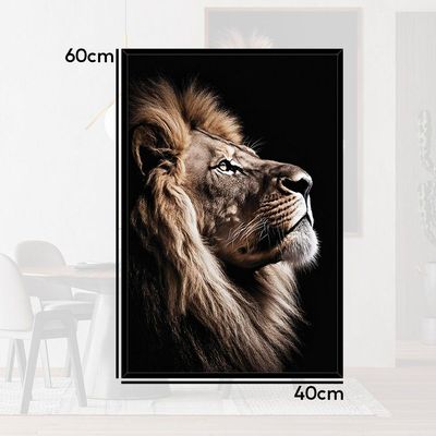 Quadro Decorativo Leão Da Fé Moldura Madeira Cx Alta 40x60