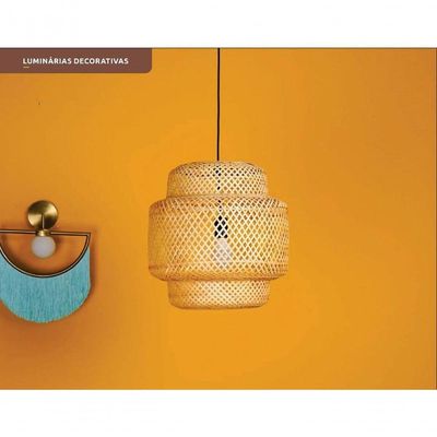 Pendente Flora 310 Fibra De Bambu 1xe27 G-light