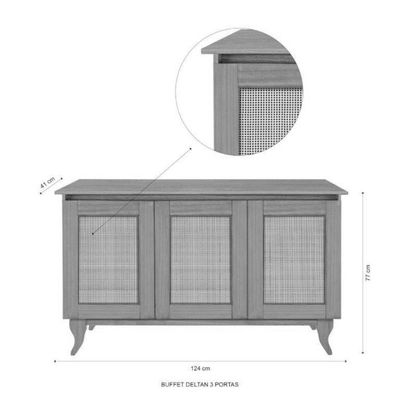 Buffet 03 Portas Deltan 103 Imbuia Atraente
