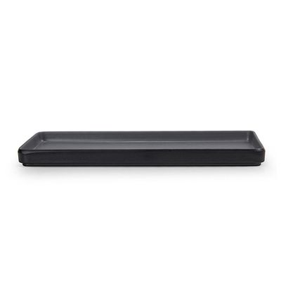Petisqueira Prato Retangular Preto Cinza Melanina 32cm 3un