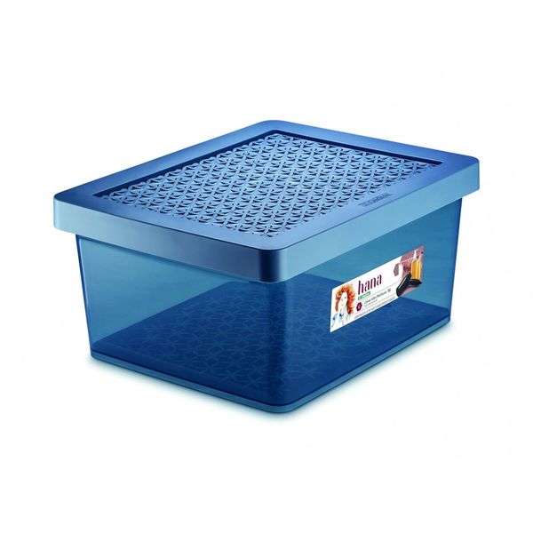 Caixa Organizadora Ordene de Plástico Azul com Tampa 18L Caixa Organizadora Ordene de Plástico Azul com Tampa 18L