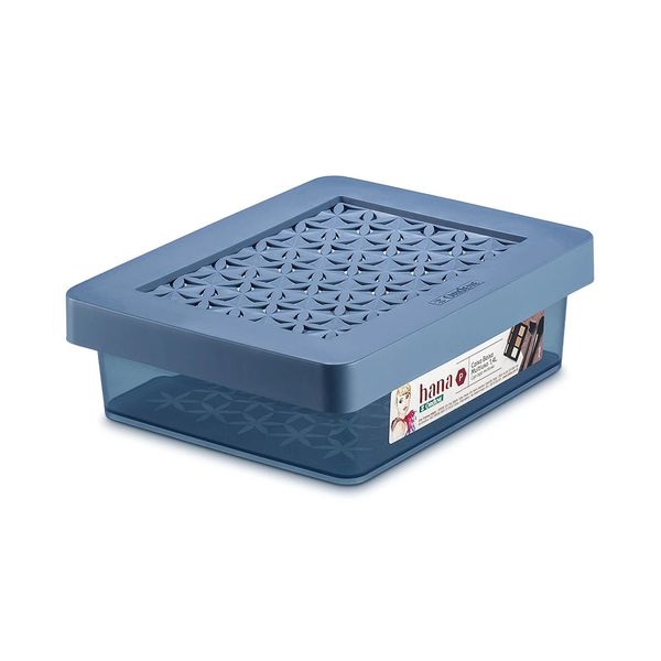 Caixa Organizadora Ordene de Plástico Azul com Tampa 1,4L Caixa Organizadora Ordene de Plástico Azul com Tampa 1,4L