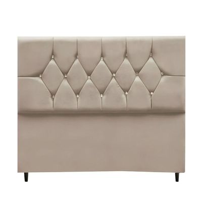 Cabeceira Para Cama Box Estofada King 195 Cm Suede Melissa bege