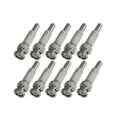 Conector Bnc Macho Com Mola E Parafuso 4Mm Pacote 10 Peças
