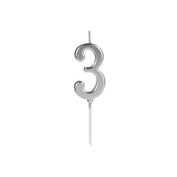 Vela Silver Pick Prata Número 3