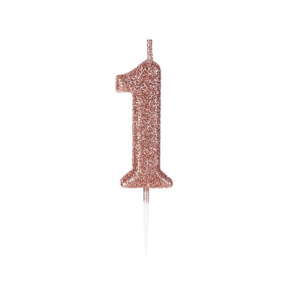 Vela Silver Gitter Rosé Gold Número 1