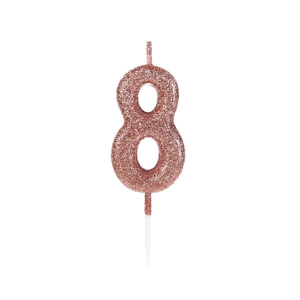 Vela Silver Gitter Rosé Gold Número 8