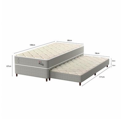 Bicama Box com Colchão Master Hotel Solteiro Molejo Superelastic (67x88x188) Bege