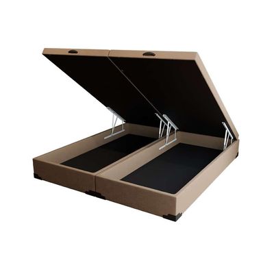 Base para Cama Box Queen Martin Premium com Baú Linho (47x158x198 cm) Bege