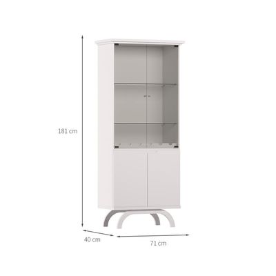 Cristaleira Vicenza 4 PT Off White