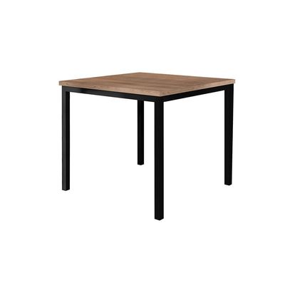 Conjunto de Mesa Retangular com Tampo de MDF Amadeirado e 4 Cadeiras Adriana Revestimento Sintético Imbuia e Preto