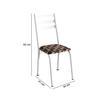 Conjunto com 2 Cadeiras Peters Revestimento Sintético Palha e Branco