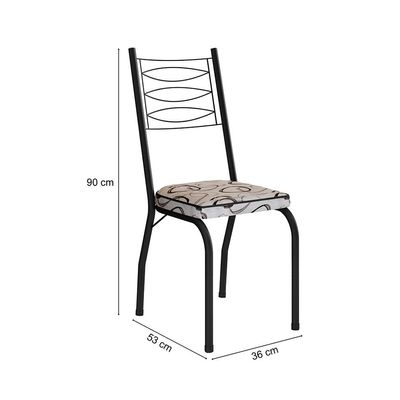 Conjunto com 2 Cadeiras Chipre Revestimento Sintético Cedro e Preto