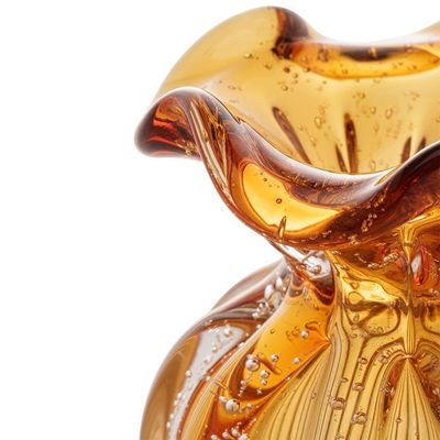 Vaso Murano Vidro Italy Ambar 10x11cm Wolff