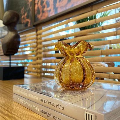 Vaso Murano Vidro Italy Ambar 10x11cm Wolff
