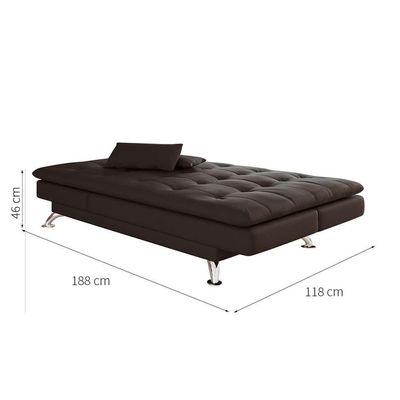 Sofá-Cama Casal 3 Lugares Amanda Café