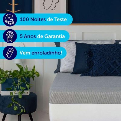 Colchão Viúva Guldi Dream Mola Ensacada (30x128x188) Cinza e Branco