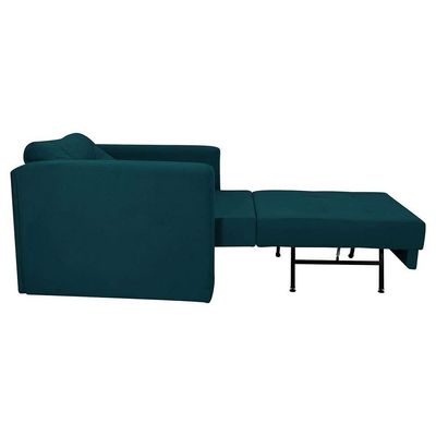 Sofá-Cama Solteiro Marisol Suede Petróleo