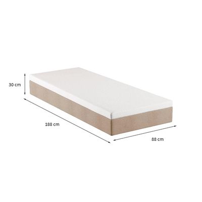 Colchão Solteiro Guldi Comfort com Massageador Quântico Molas Ensacadas (30x88x188) Branco e Bege