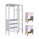 Conjunto de Guarda-Roupa Closet Modulado Dormitório 3 GV e 2 Mesas de Cabeceira Retrô 1 GV Branco e Mel
