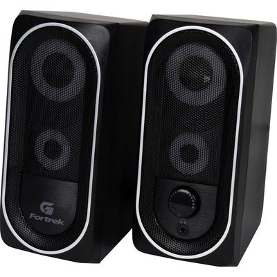 Caixa De Som Gamer Multimídia Fortrek Black Hawk Rgb Preta