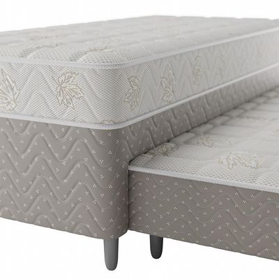Cama Box Conjugada Solteirão com Cama Auxiliar Premier Unibox Molas Ensacadas (63x108x198) Bege