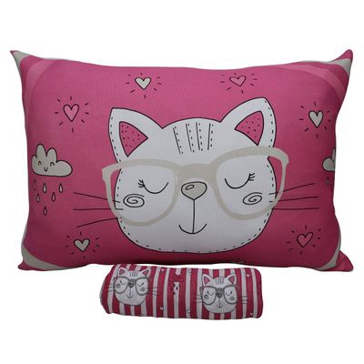 Jogo de Cama Portallar Solteiro Malha Mista Joy Gatinhos 2 peças Pink
