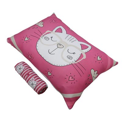 Jogo de Cama Portallar Solteiro Malha Mista Joy Gatinhos 2 peças Pink