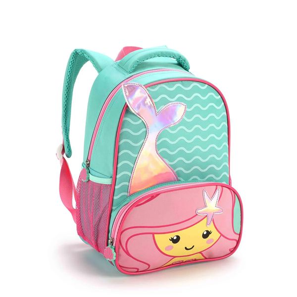 Mochila Escolar Infantil Feminina Bolsa De Costas Sereia 3D Menina 13