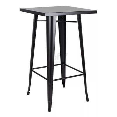 Mesa Bistro Tolix Alta Preta 60 X 60 Cm - Bar/café