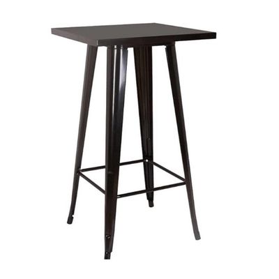 Mesa Bistro Tolix Alta Preta 60 X 60 Cm - Bar/café