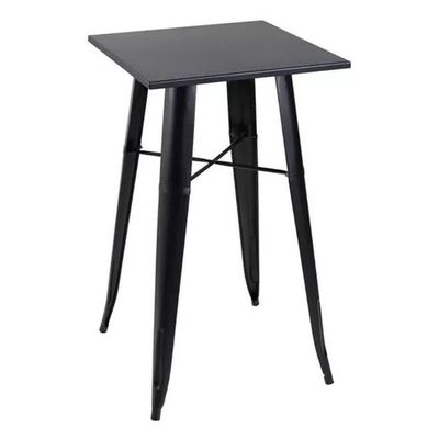 Mesa Bistro Tolix Alta Preta 60 X 60 Cm - Bar/café