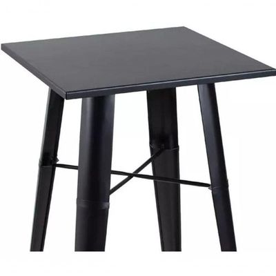 Mesa Bistro Tolix Alta Preta 60 X 60 Cm - Bar/café