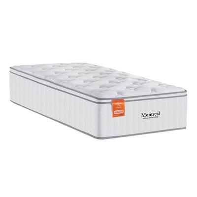 Colchão de Solteiro Inducol Montreal com Europillow e Revestimento em Tecido Malha 28x88x138cm Branco
