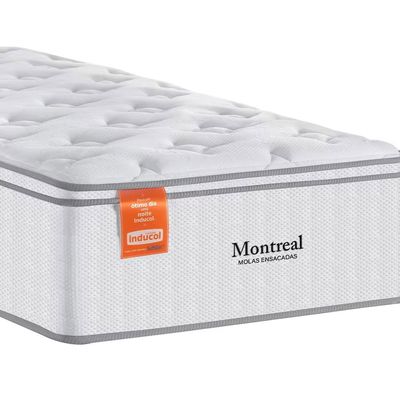 Colchão de Solteiro Inducol Montreal com Europillow e Revestimento em Tecido Malha 28x88x138cm Branco