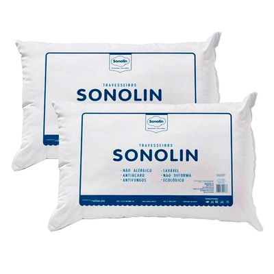 Travesseiro Sonolin Prime em Fibra Siliconada 50x70cm Branco 2 Unidades n/a