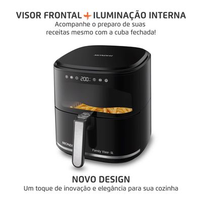 Fritadeira Sem Óleo Air Fryer Digital 5L  Mondial  Preto  2000W- AF-50-DV 127V