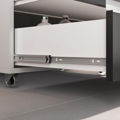 Conjunto Gabinete Banheiro Creta 60cm (gabinete+espelheira+cuba) Branco Preto
