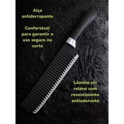 Kit Jogo Facas Churrasco Cozinha 6 Peças Aço Inox Facas