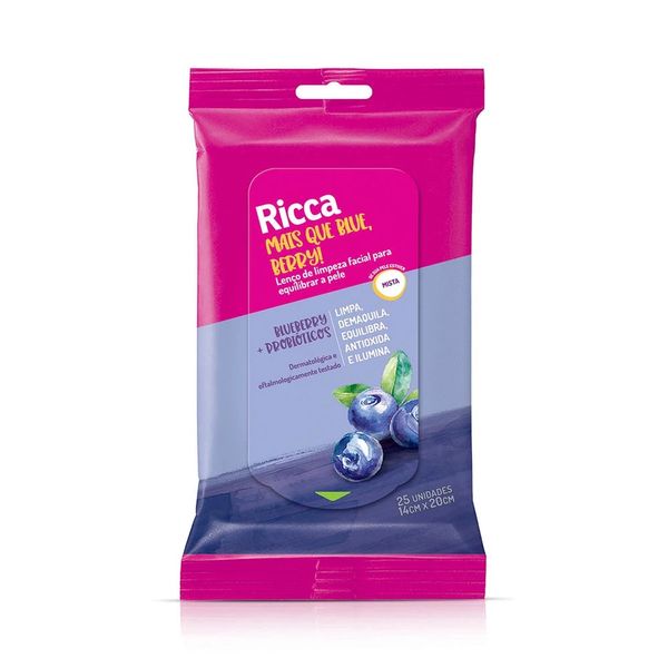 Lenço de Limpeza Facial Ricca para Equilibrar a Pele