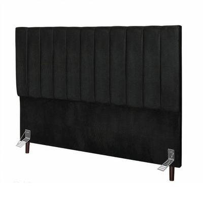 Cabeceira Estofada De Cama Casal 140 Cm Luísa Veludo E Frame preto
