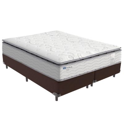Cama Box Marrom E Colchão Amsterdã Molas Ensacadas Queen Probel