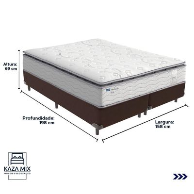 Cama Box Marrom E Colchão Amsterdã Molas Ensacadas Queen Probel
